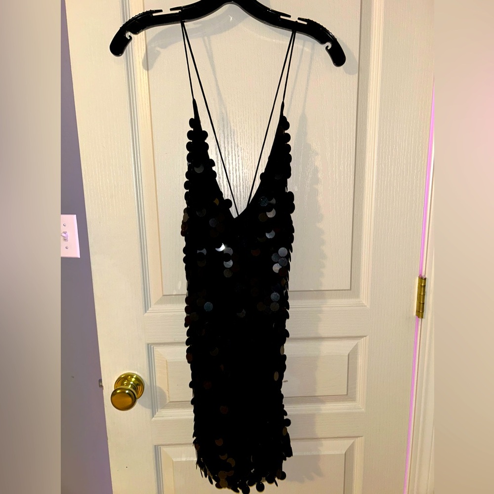 Women’s black paillette dress